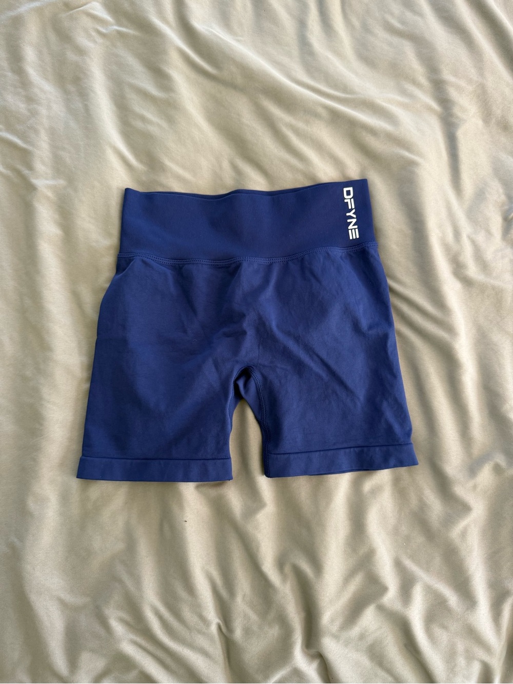 DFYNE Deep Blue High-Rise Women's Bike Shorts